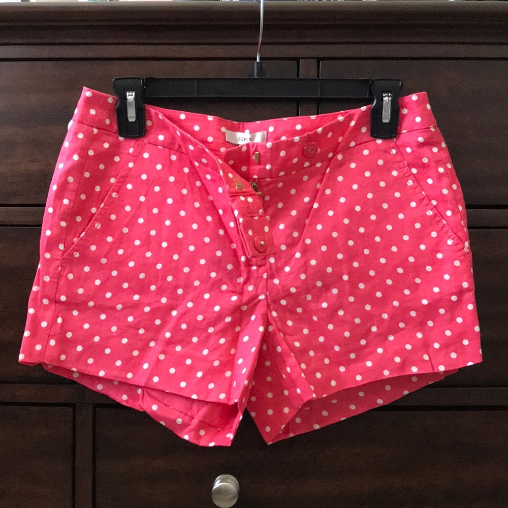 NWT J.Crew polka dot linen shorts - Size 2